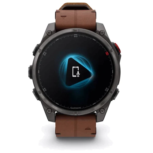 Смарт-часы Garmin Fenix 8 Pro AMOLED 47mm Sapphire Carbon Grey DLC Titanium with Chestnut Leather Band (010-03198-40)
