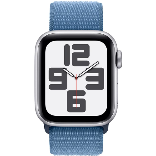 Apple Watch SE 2 2023 40mm GPS Silver Aluminum Case with Winter Blue Sport Loop (MRE33) UA: Матеріал плетеный нейлон голубого цвета