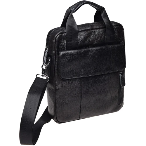 Мужская сумка планшет Borsa Leather черная (K18863-black): Материал Натуральная кожа