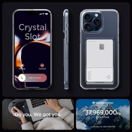 Чехол для iPhone Spigen Crystal Slot Crystal Clear (ACS06587) for iPhone 15 Pro Max фото 12