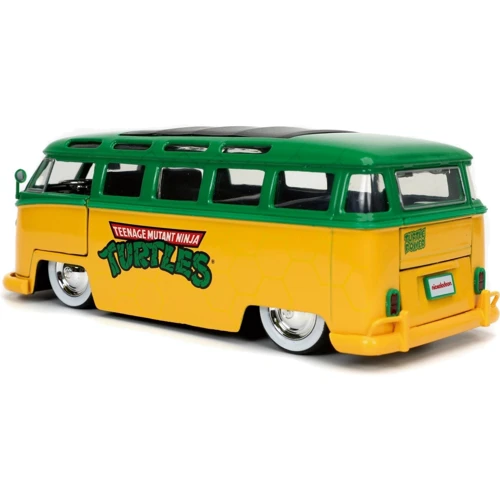 Машинка металлическая Jada Volkswagen микроавтобус (1963) Черепашки-ниндзя с фигуркой Леонардо, масштаб 1:24 (253285000)