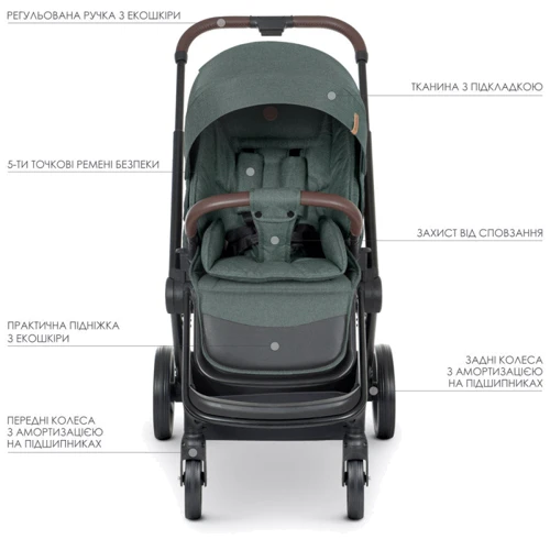 Коляска универсальная 2в1 El Camino Persona ME 1091-B (khaki) фото 8