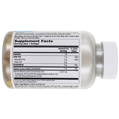 Kal Omega 3 Fish 180/120, 1000mg, 120 Softgels (CAL-84012): Тип Омега 3
