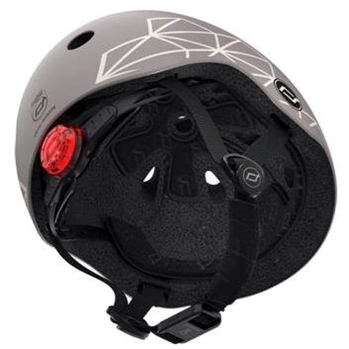 Детский защитный шлем Scoot&Ride коричневый с фонариком (SR-181206-BROWNLINES): Пол унисекс