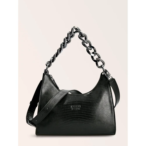 Жіноча сумка хобо Guess Tullia Hobo чорна (HWKM8382020-BLA)