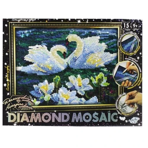 Алмазная мозаика Danko Toys Diamond Mosaic Лебеди 30x40 см (DM-03-01,02,03,04,05...10)