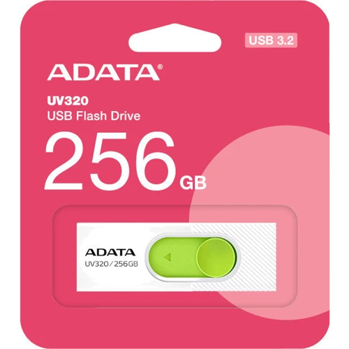 USB-флешка A-Data 256GB USB3.2 AUV 320 White/Green (AUV320-256G-RWHGN): Обсяг пам'яті 256 GB