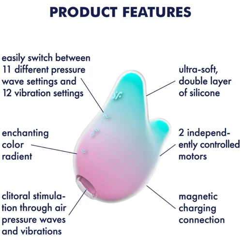 Вакуумный клиторальный стимулятор Satisfyer Mermaid Vibes Mint/Pink