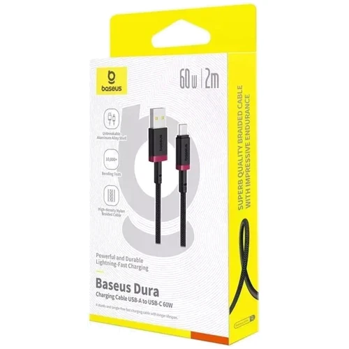 Кабель Baseus USB Cable to USB-C Dura Series 60W 2m Black/Red (P10377802U01-03) фото 4