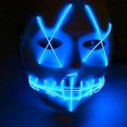 Неоновая маска для вечеринок с подсветкой UFT LED Mask 1 Blue фото 3