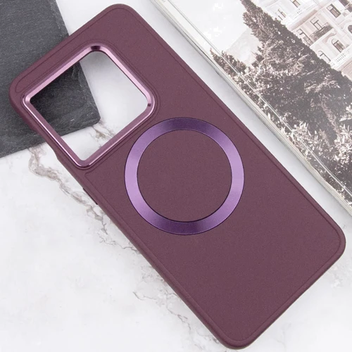 Чохол для телефона TPU Case Bonbon Metal Style with MagSafe Plum for OnePlus 10 Pro: Колір бордовий