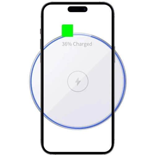 Зарядное устройство WIWU Wireless Charger Power Air Series 15W Wi-W012 White for iPhone 16 I 15 I 14 I 13 I 12 series: Сила тока 2.4А и более