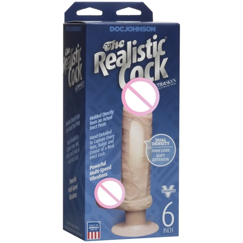 Фаллоимитатор Doc Johnson The Realistic Cock 6 inch ULTRASKYN Vibrating
