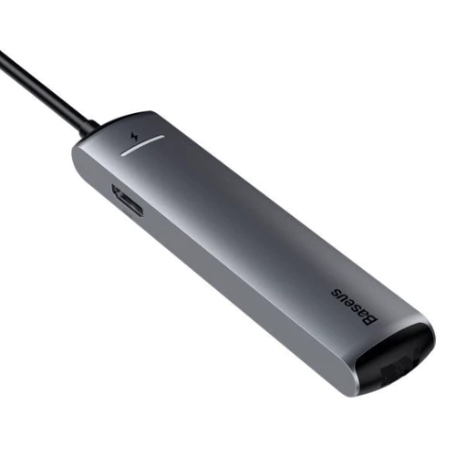 Адаптер Baseus Adapter USB-C to 3xUSB3.0+HDMI+USB-C+RJ45 Gray (CAHUB-J0G) фото 5