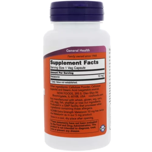 NOW Foods Melatonin 10 mg Extra Strength 100 caps: Форма выпуска Капсулы