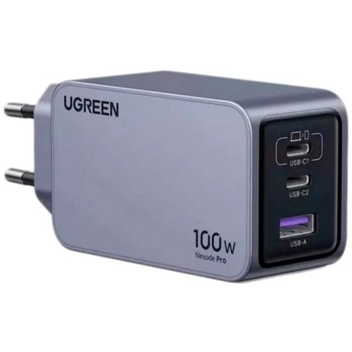 Зарядное устройство Ugreen Wall Charger 2xUSB-C+USB X757 GaN 100W Nexode Pro Gray (25874): Особенности USB-C, Быстрая зарядка, Power Delivery (PD)