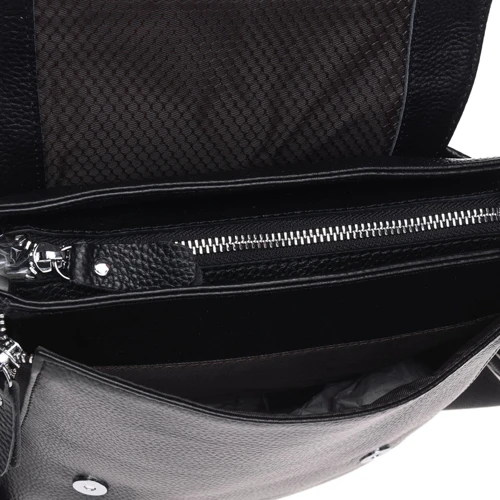 Мужская сумка планшет Borsa Leather черная (K18877-black): Фактура Матовая, Зернистая