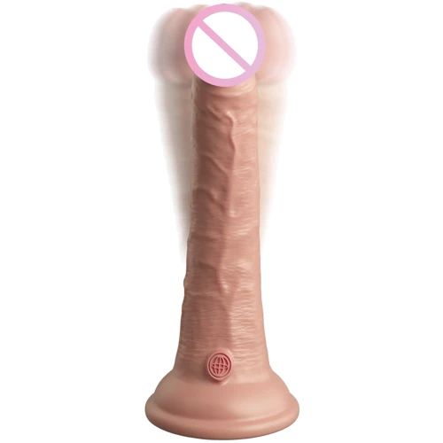 Фаллоимитатор Pipedream King Cock Elite 7" Vibrating Silicone Dual Density Cock Light (PD577721)