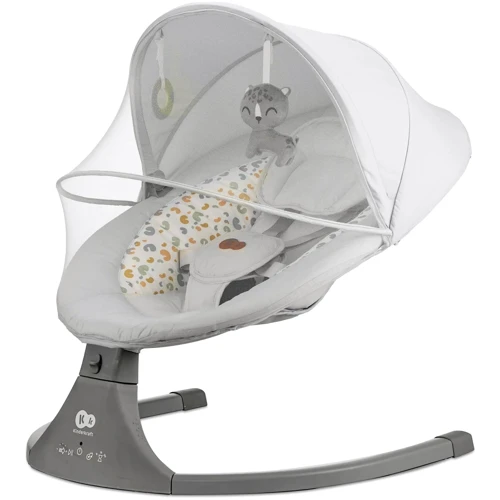 Кресло-качалка Kinderkraft Lumi 2 Light Grey (KBLUMI02LGR0000): Дополнительные удобства пульт ДУ, таймер отключения укачивания, Ремни безопасности, москитная сетка, дуга с игрушками, Звуковое сопровождение, блок с музыкой
