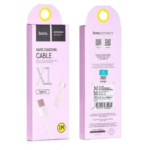 Кабель Hoco USB Cable to USB-C X1 1m White: Тип USB Cable - USB-C