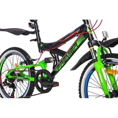 Велосипед ст Premier Raptor 20 13" черный с зелен.-красн.-голуб.