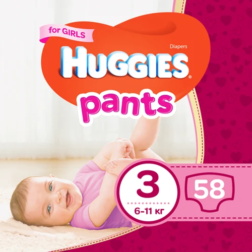 Huggies Pant 3 (6-11kg) Mega 58 Girl