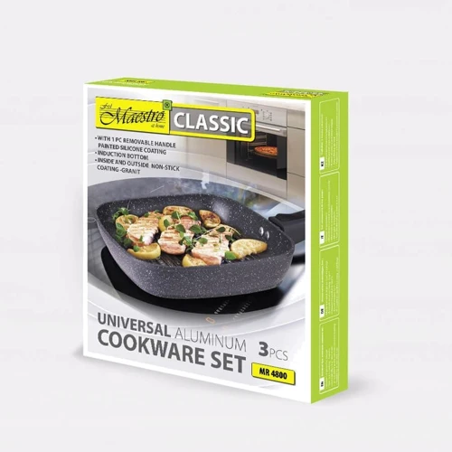 Набор сковородок Maestro Granit 3 пр. (MR4800): Антипригарное покрытие Granite