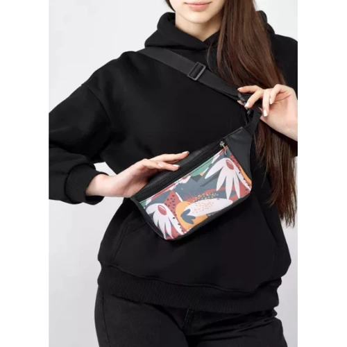 Жіноча поясна сумка Sambag Tirso MSH чорна принт (80111401): Тип Сумки