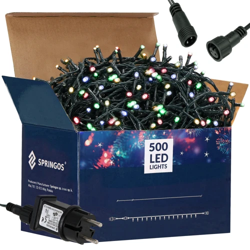 Гирлянда Springos уличная 25 м 500 LED разноцветная (CL0522) фото 9