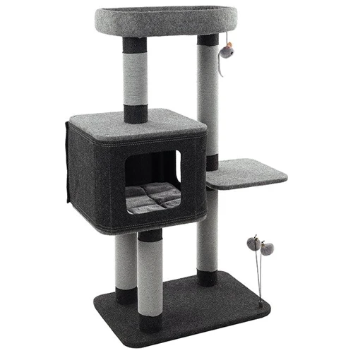 Когтеточка Flamingo Scratching Tree Fati с домиком игровой комплекс для котов (59228)