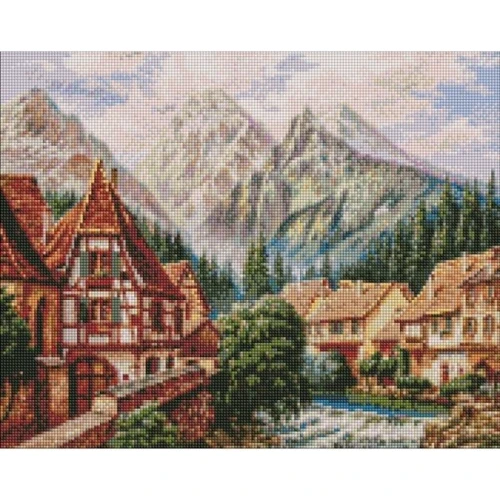 Алмазная мозаика Идейка Городок в горах 40x50см (AMO7346)
