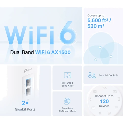 Маршрутизатор Wi-Fi TP-Link Deco X10 1-pack: Тип маршрутизатора Wi-Fi роутер