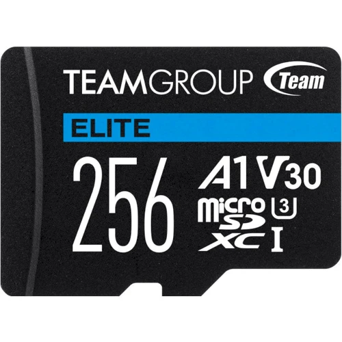 Карта памяти Team 256GB microSDXC UHS-I U3 V30 A1 ELITE + adapter (TEAUSDX256GIV30A103): Тип карты MicroSDXC
