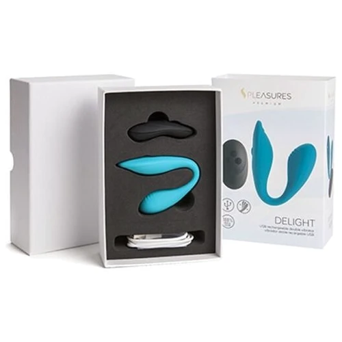 Двойной вибратор S Pleasures Premium Delight (для клитора и точки G, 10 режимов), бирюзовый