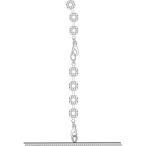 Комбинезон Noir Handmade F306 Mirage catsuit with jewelry rhinestone chain adorning the back Black, L