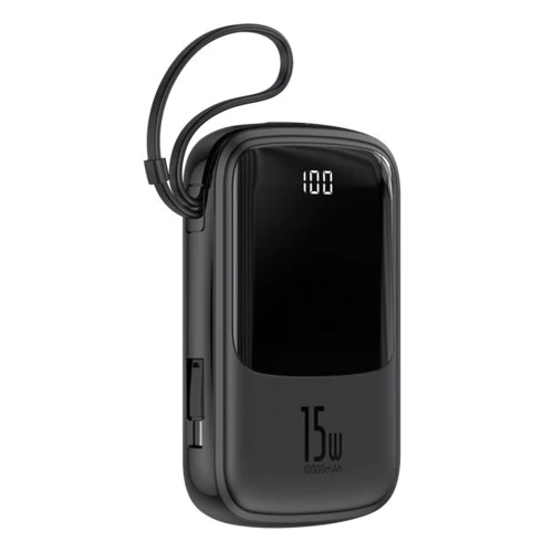 Внешний аккумулятор Baseus Power Bank 10000mAh with USB-C Cable Q Pow Display 15W Black (PPQD-A01): Количество USB 3