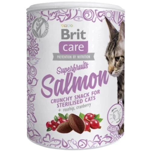 Ласощі Brit Care Cat Snack Superfruits Salmon для стерилізованих кішок лосось 100 г (8595602521449)