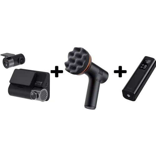 Комплект відеореєстратору Xiaomi 70mai Dash Cam A800s (з Midrive RC06) + автополірувальник Baseus NeoPower Wireless Mini Car Waxer CRLQ000001 + насос Baseus Inflator Pump CRCQ000001