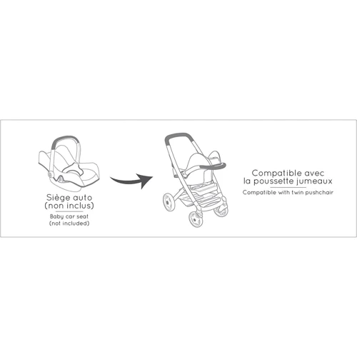 Візок Smoby Maxi-Cosi&Quinny для близнюків м'ята 52х38.5х64 см (253220): Виробник Smoby