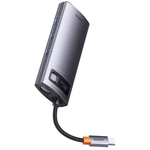 Адаптер Baseus Adapter Metal Gleam Series USB-C to HDMI+3xUSB3.0+PD+VGA+RJ45 Gray (WKWG040013): Інтерфейс підключення USB-C