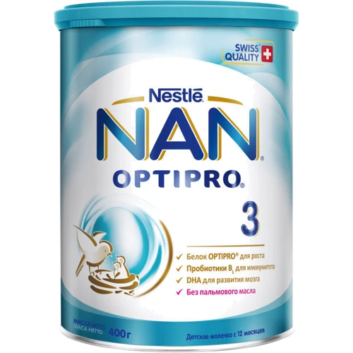 Суміш Nestle NAN 3 суха молочна для дітей з 12 місяців 400 г (7613032476175)