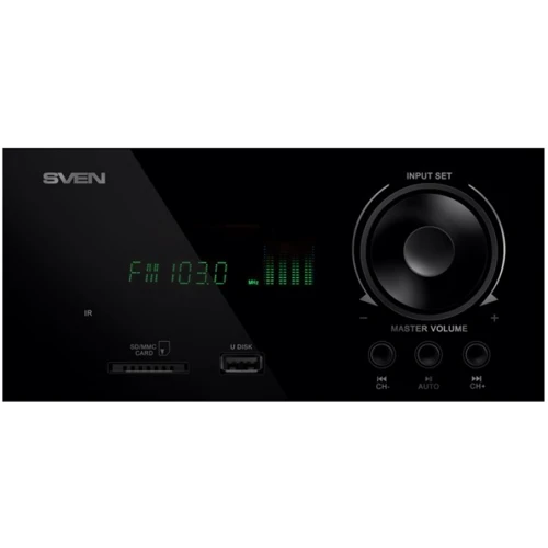 Акустическая система SVEN HT-210 Black: Материал корпуса дерево (MDF)