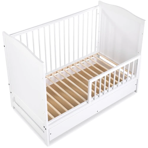 Детская кроватка Klups Felix 120X60 с ящиком и перегородкой белый