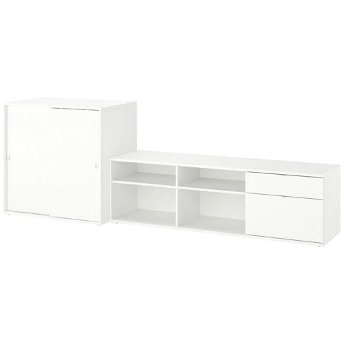 Комбинация для хранения под ТВ ІКЕА Vihals 275х47х90 см Белый (s99521157)