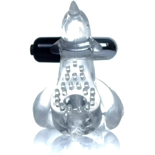 Ерекційне вібро кільце BOSS - Dolphin Vibro CockRing Clear, BS6700050