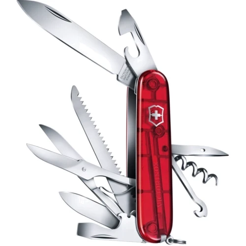 Мультитул Victorinox Huntsman 91мм/15 функций/красный прозрачный (1.3713.TB1): Количество инструментов 15