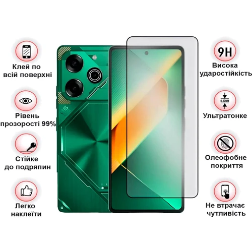 Аксессуар для смартфона BeCover Tempered Glass Black for Tecno POVA 6 Neo (LI6) (711581)