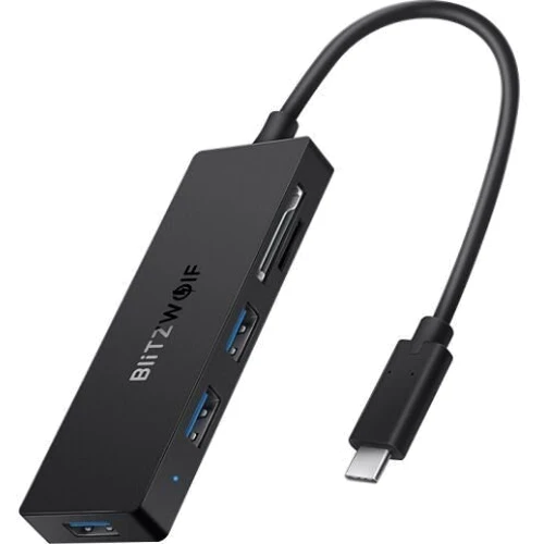 Адаптер BlitzWolf Adapter USB-C to 3xUSB + SD / TF Black (BW-TH4): Інтерфейс підключення USB-C