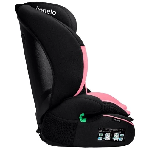 Автокрісло Lionelo Levi i-Size Pink Baby (LO-LEVI I-SIZE PINK BABY): Внутрішні ремені 5-точкові ремені безпеки з м'якими накладками регулюються під зростання дитини