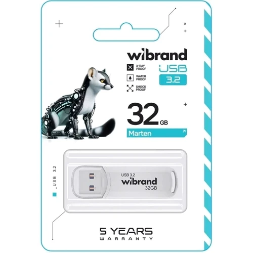 USB-флешка Wibrand 32GB Marten USB 3.2 Gen1 White (WI3.2/MA32P10W): Стандарт USB USB 3.2